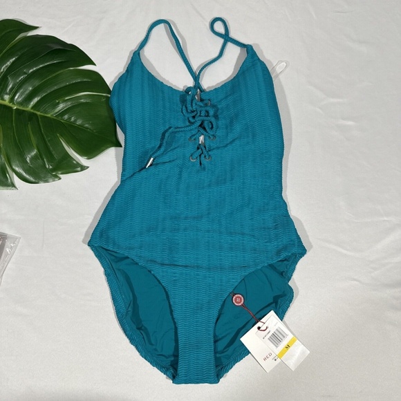 NWT $158 Red Carter [ Medium‎ / 8 US ] The Wave Lace Up One Piece Swimsuit - Picture 4 of 13